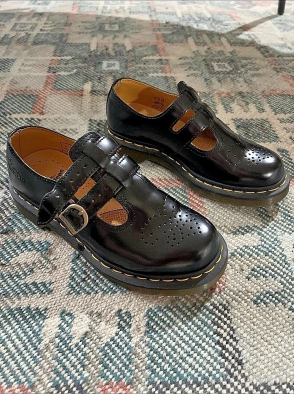 Dr. Martens Leather Mary Jane Shoes Black Buckle Mary Janes Women Size 6